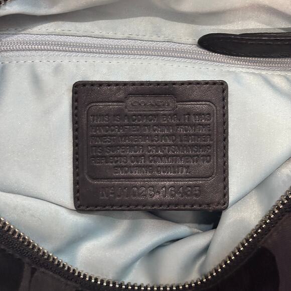 Coach Signature Collette Black Jacquard Tote Shoulder Handbag - Picture 5 of 8